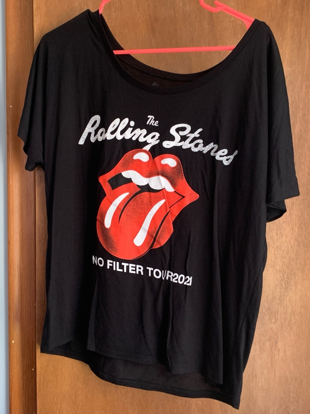 Black Rolling Stones Tongue Logo Graphic Tee